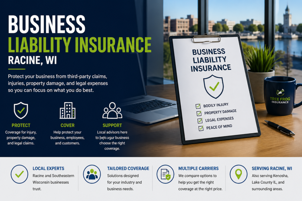 Business liability insurance Racine WI coverage protecting local businesses from property damage, injury claims, and legal expenses
